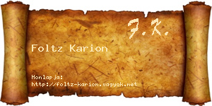 Foltz Karion névjegykártya
